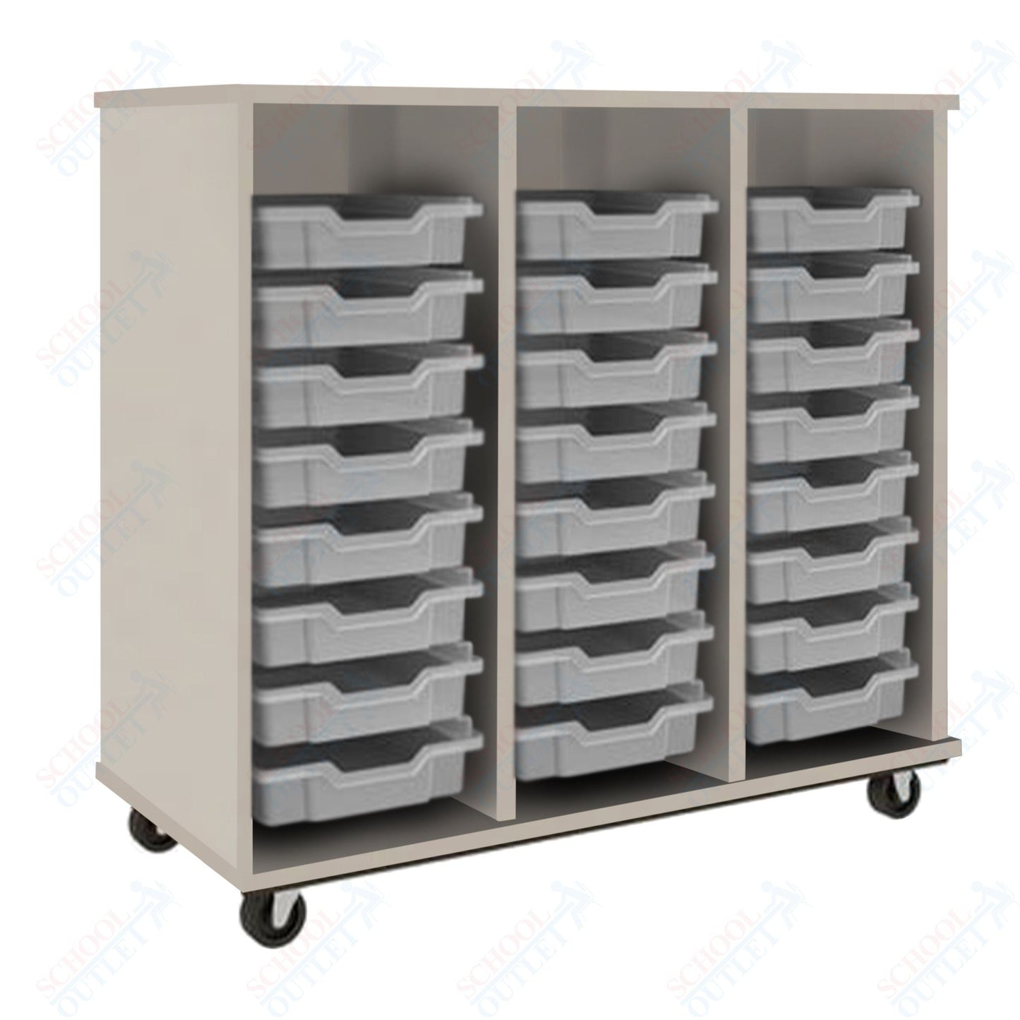 36" Tall Assembled Counter - Height Mobile Shelf Storage Cabinet with Lockable Doors (80181 F36) - SchoolOutlet