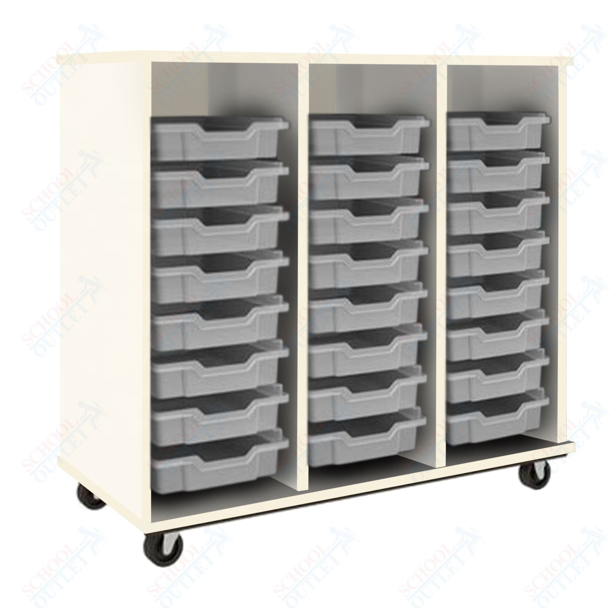 36" Tall Assembled Counter - Height Mobile Shelf Storage Cabinet with Lockable Doors (80181 F36) - SchoolOutlet