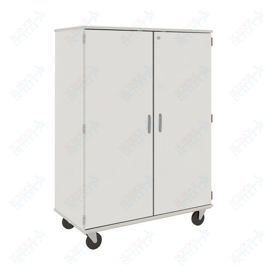 67" Tall Assembled Center Divider Mobile Classroom Storage Cabinet with Lockable Doors (80181 F67) - SchoolOutlet