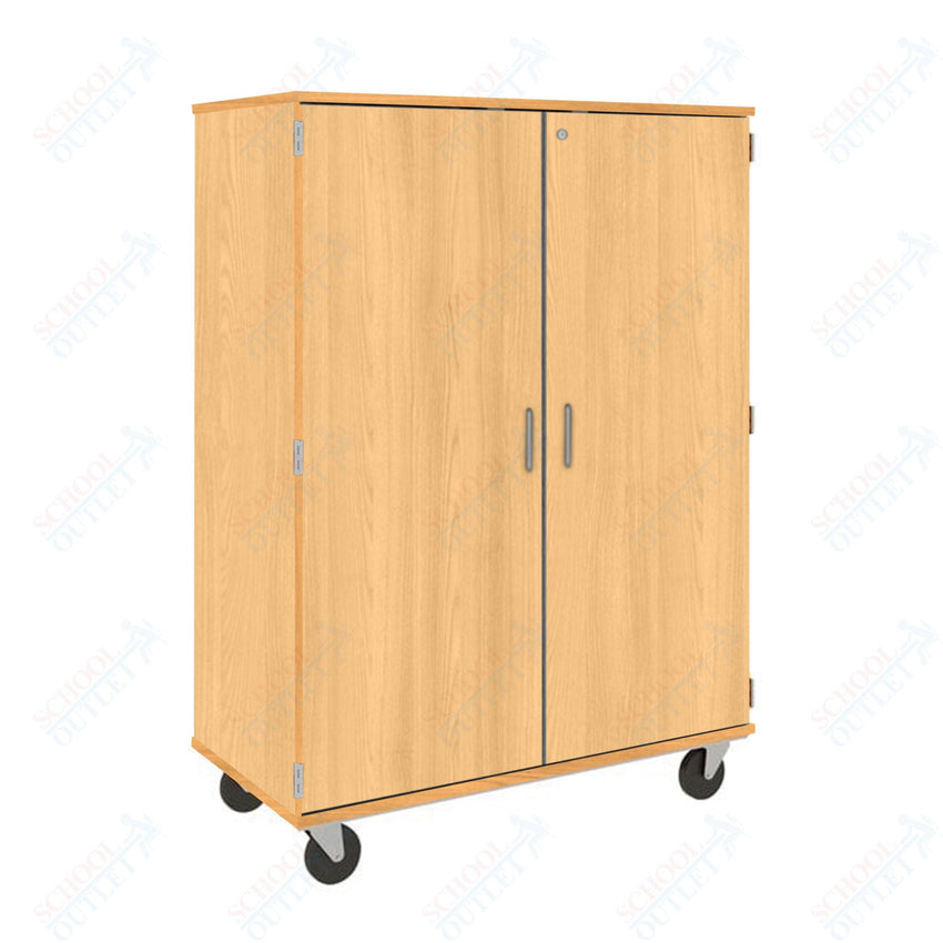 67" Tall Assembled Center Divider Mobile Classroom Storage Cabinet with Lockable Doors (80181 F67) - SchoolOutlet