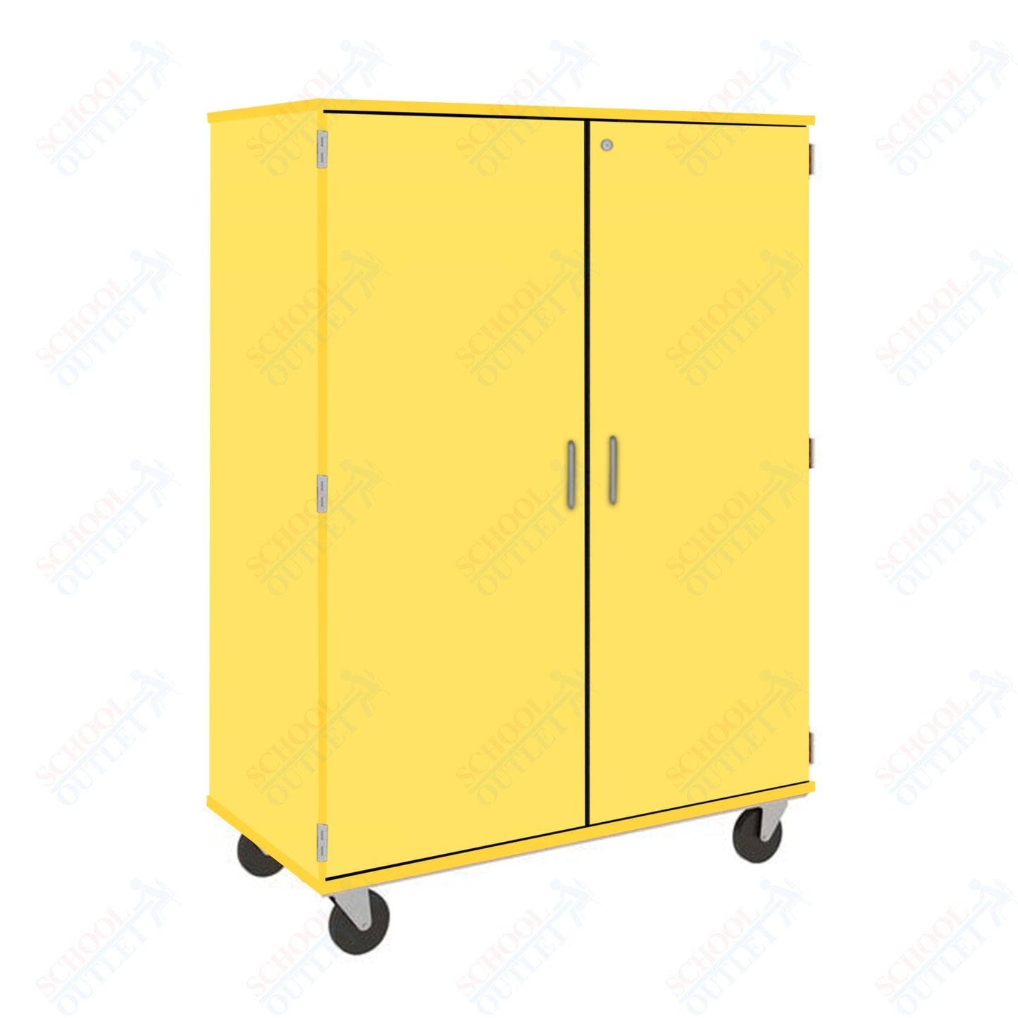 67" Tall Assembled Center Divider Mobile Classroom Storage Cabinet with Lockable Doors (80181 F67) - SchoolOutlet