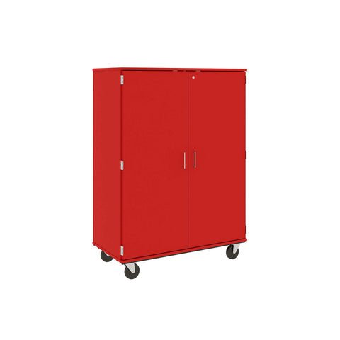 67" Tall Assembled Center Divider Mobile Classroom Storage Cabinet with Lockable Doors (80181 F67) - SchoolOutlet