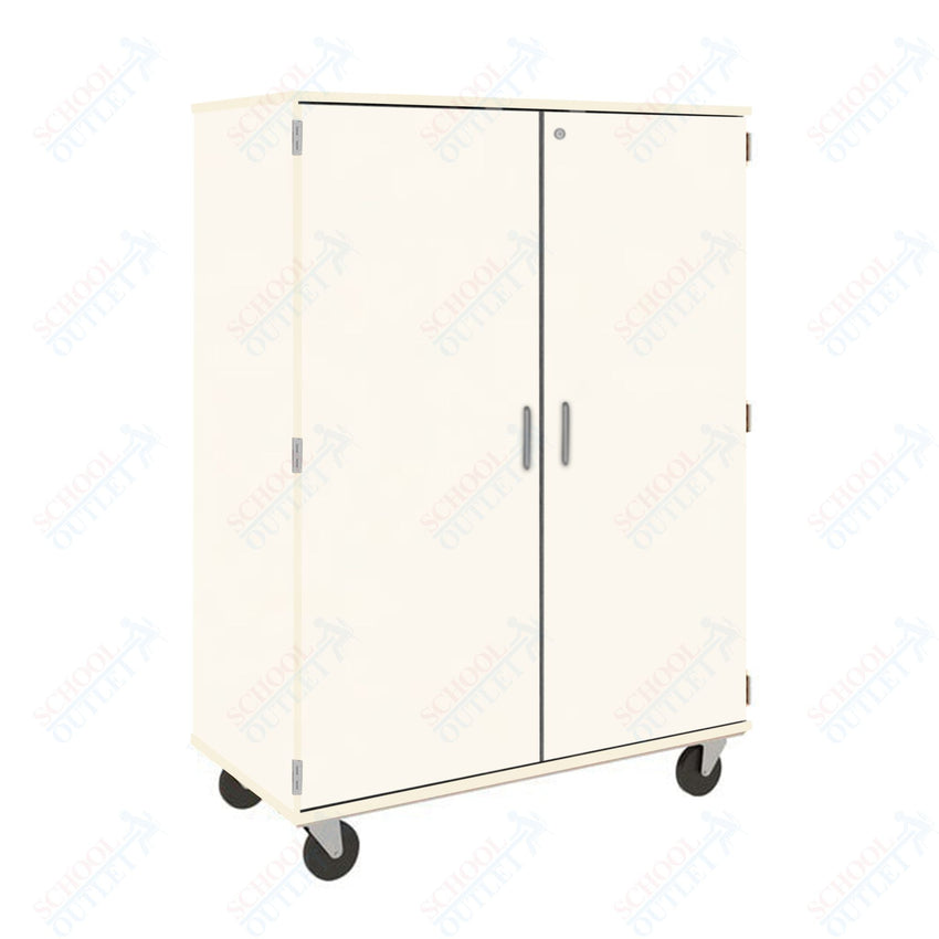 67" Tall Assembled Center Divider Mobile Classroom Storage Cabinet with Lockable Doors (80181 F67) - SchoolOutlet