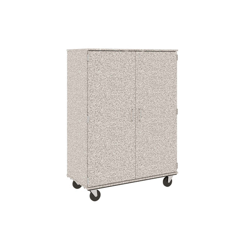 67" Tall Assembled Center Divider Mobile Classroom Storage Cabinet with Lockable Doors (80181 F67) - SchoolOutlet