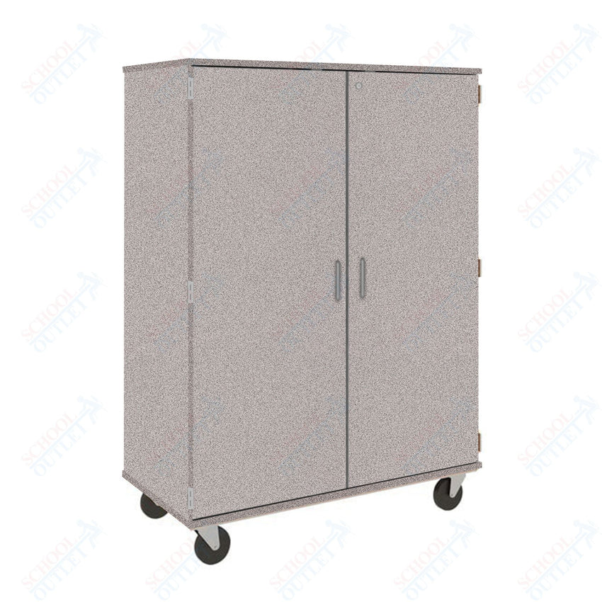 67" Tall Assembled Center Divider Mobile Classroom Storage Cabinet with Lockable Doors (80181 F67) - SchoolOutlet