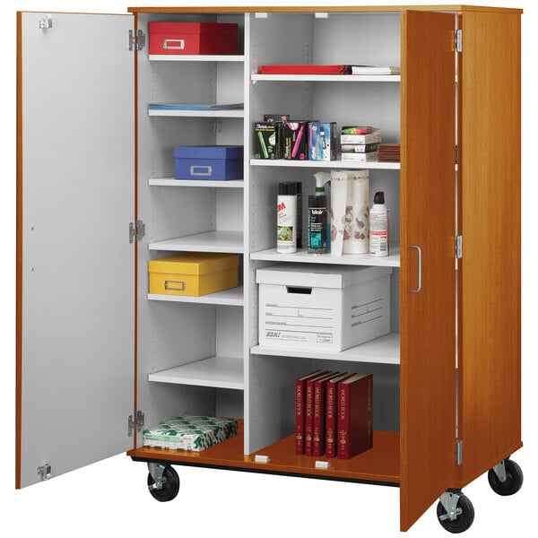 67" Tall Assembled Mobile Storage Cabinet with Lockable Doors (80185 F67) - SchoolOutlet