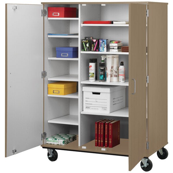 67" Tall Assembled Mobile Storage Cabinet with Lockable Doors (80185 F67) - SchoolOutlet