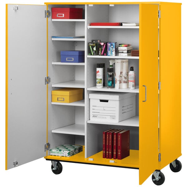 67" Tall Assembled Mobile Storage Cabinet with Lockable Doors (80185 F67) - SchoolOutlet