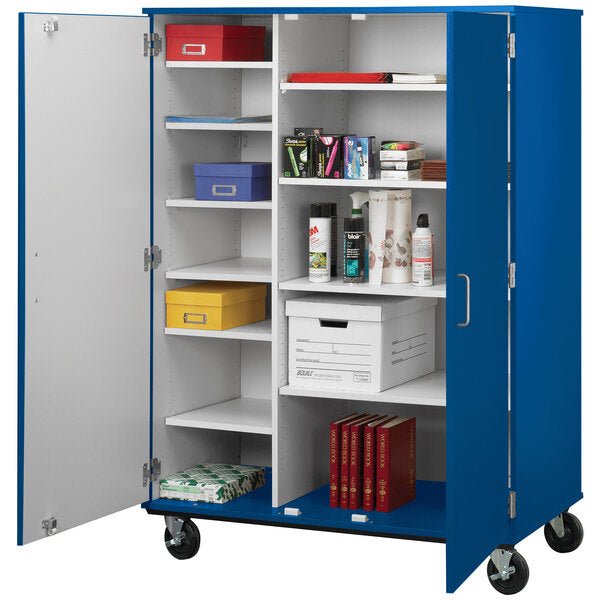 67" Tall Assembled Mobile Storage Cabinet with Lockable Doors (80185 F67) - SchoolOutlet