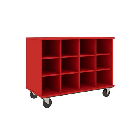 36" Tall Assembled Mobile 12 Compartments Cubbie Storage Open Cart (80239 Z36) - SchoolOutlet