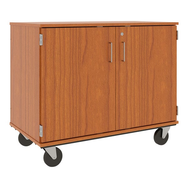 36" Assembled Mobile Bin Storage Cabinet with Doors and 18 3" Bins (80243 F36) - SchoolOutlet