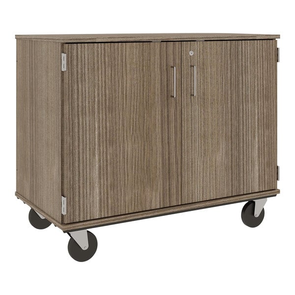 36" Assembled Mobile Bin Storage Cabinet with Doors and 18 3" Bins (80243 F36) - SchoolOutlet