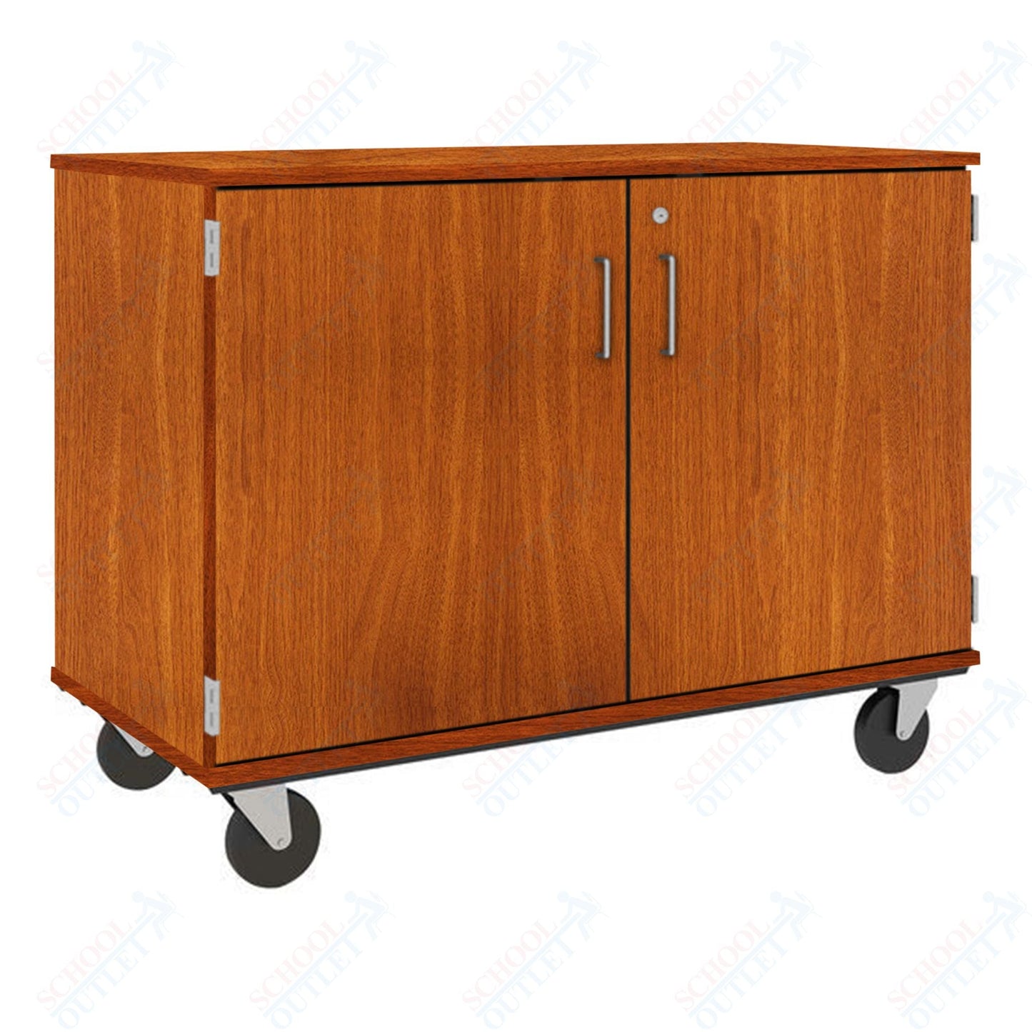 36" Assembled Mobile Bin Storage Cabinet with Doors and 18 3" Bins (80243 F36) - SchoolOutlet