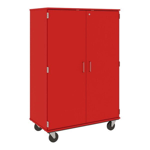 36" Assembled Mobile Bin Storage Cabinet with Doors and 36 3" Bins (80243 F67) - SchoolOutlet