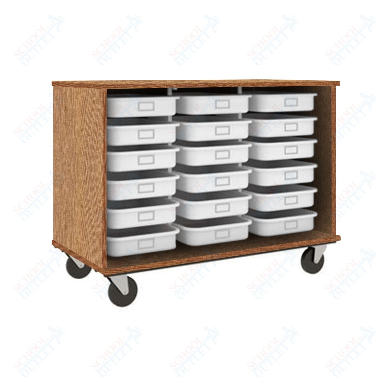 36" Tall Assembled Heavy - Duty Open 18 Trays Storage Cabinet (80274 Z36) - SchoolOutlet