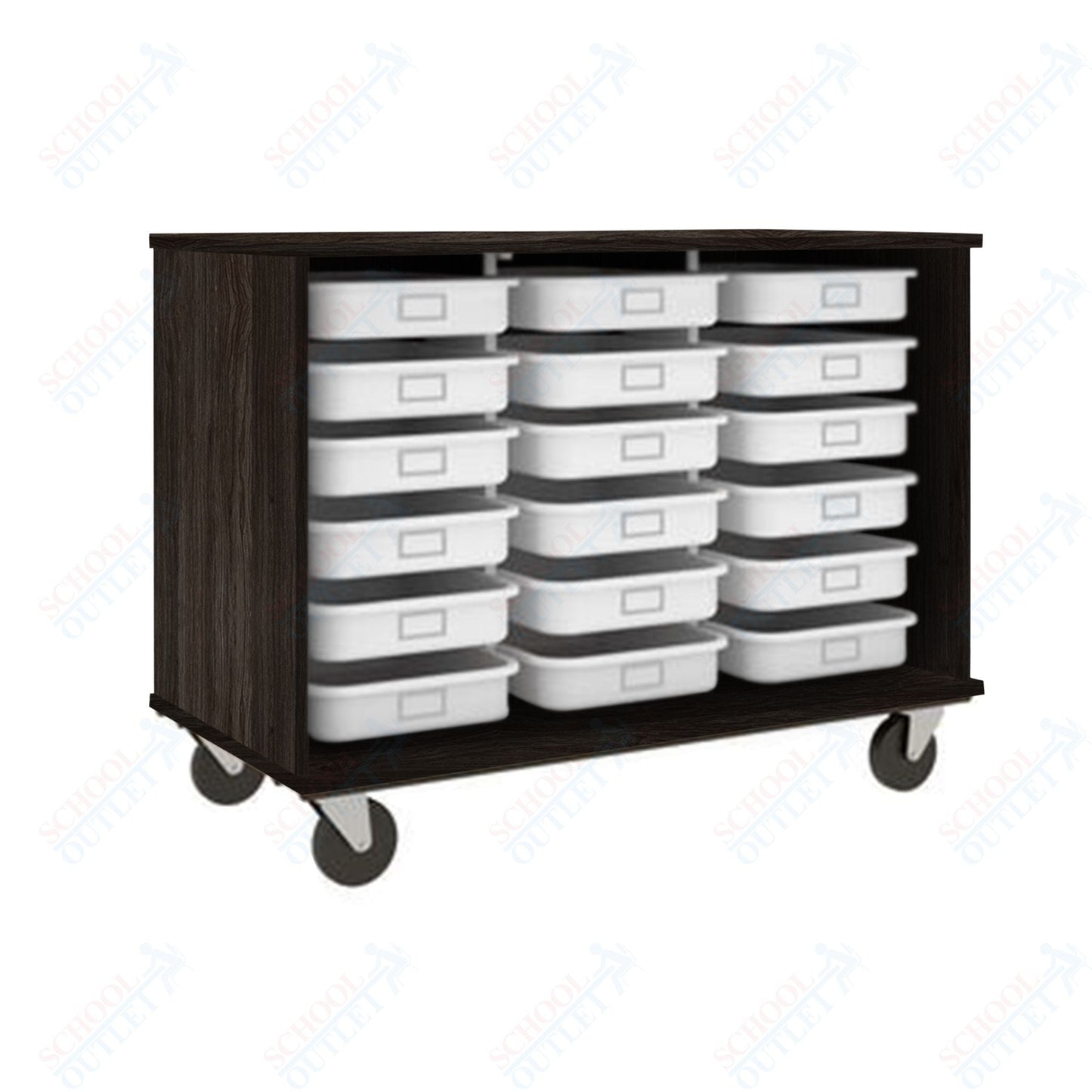 36" Tall Assembled Heavy - Duty Open 18 Trays Storage Cabinet (80274 Z36) - SchoolOutlet