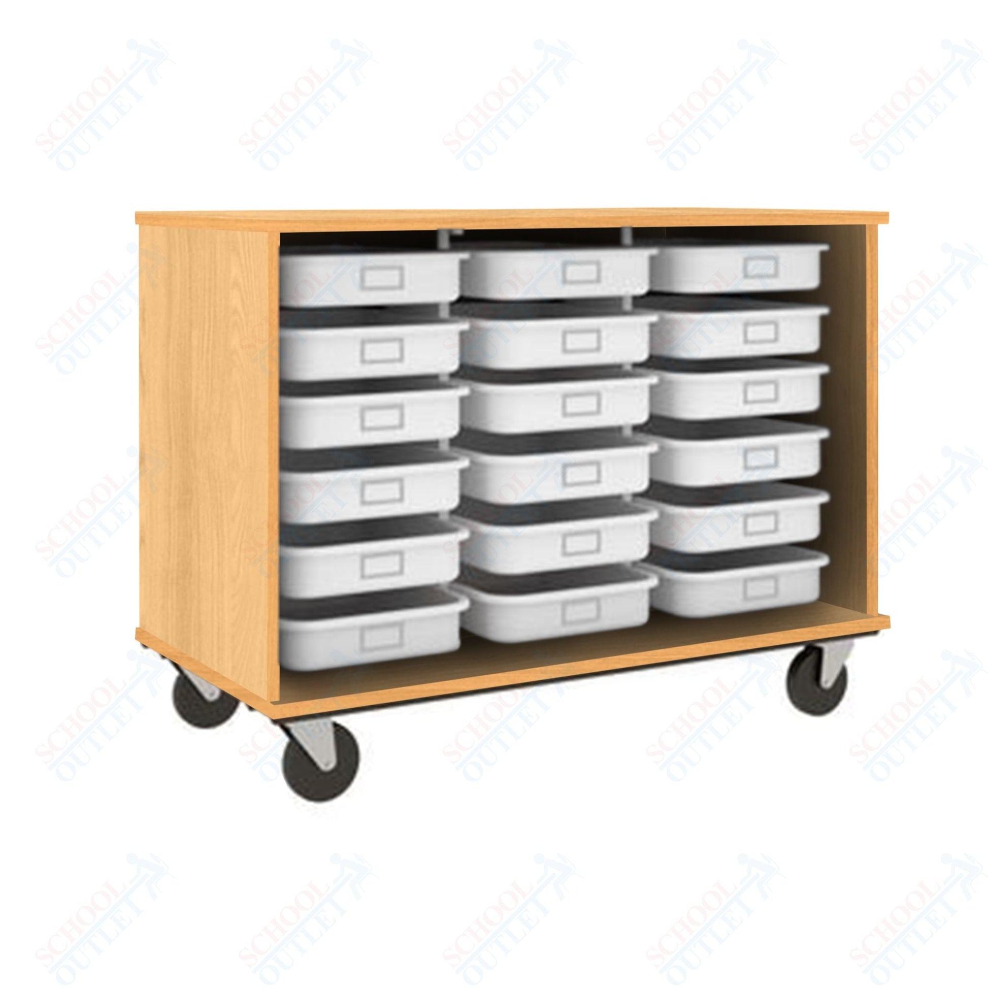 36" Tall Assembled Heavy - Duty Open 18 Trays Storage Cabinet (80274 Z36) - SchoolOutlet