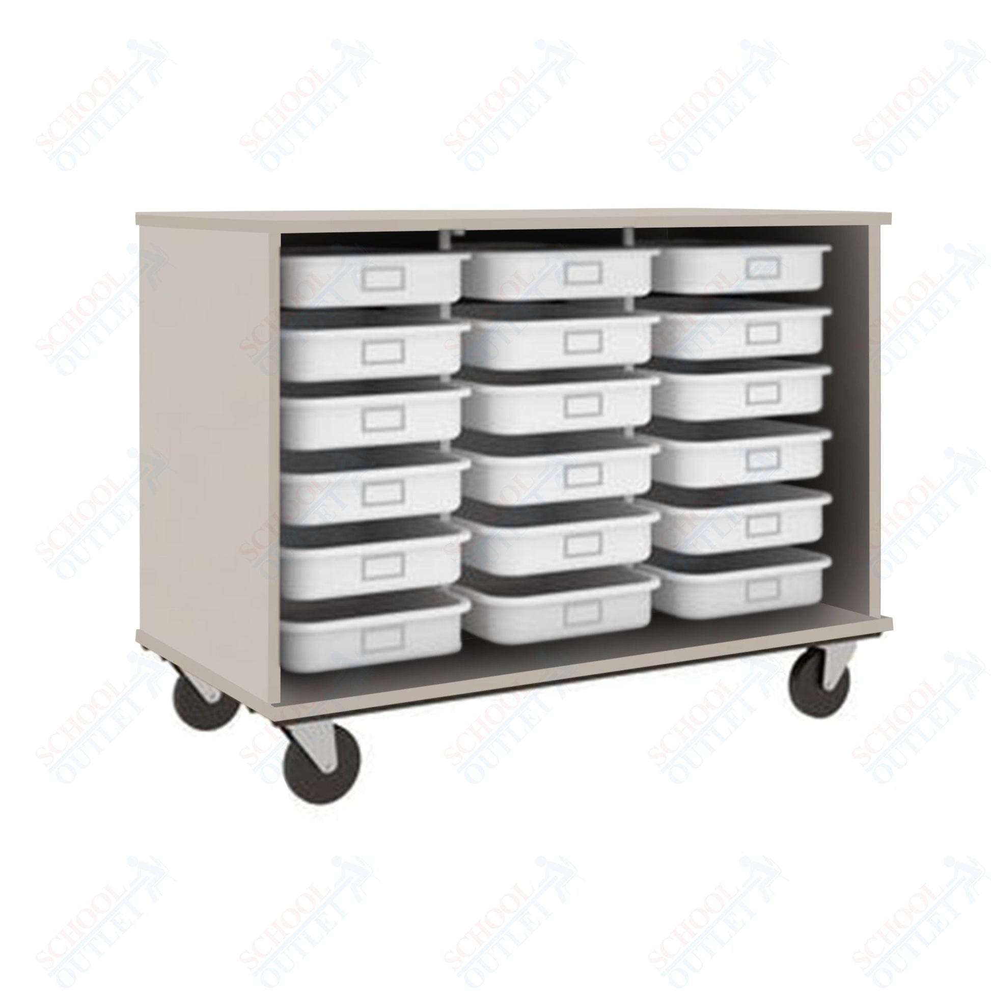 36" Tall Assembled Heavy - Duty Open 18 Trays Storage Cabinet (80274 Z36) - SchoolOutlet