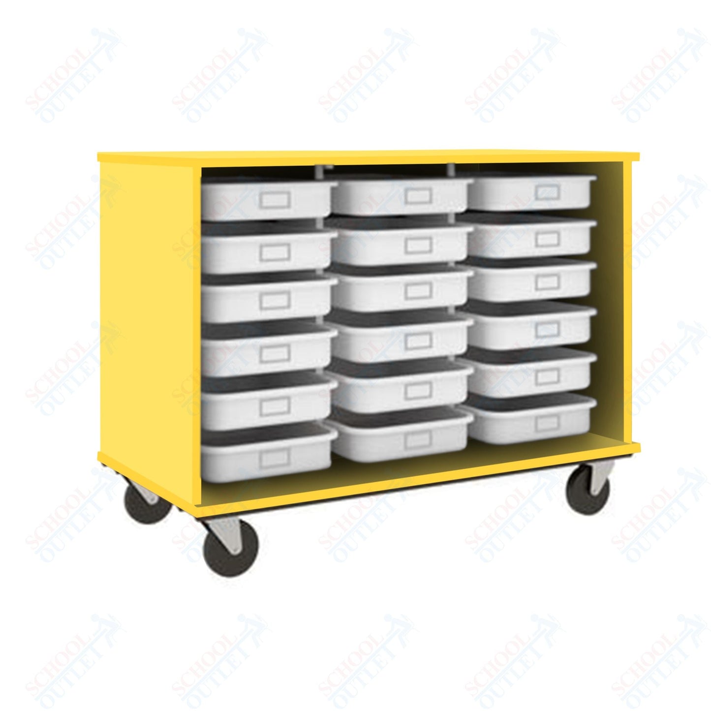 36" Tall Assembled Heavy - Duty Open 18 Trays Storage Cabinet (80274 Z36) - SchoolOutlet