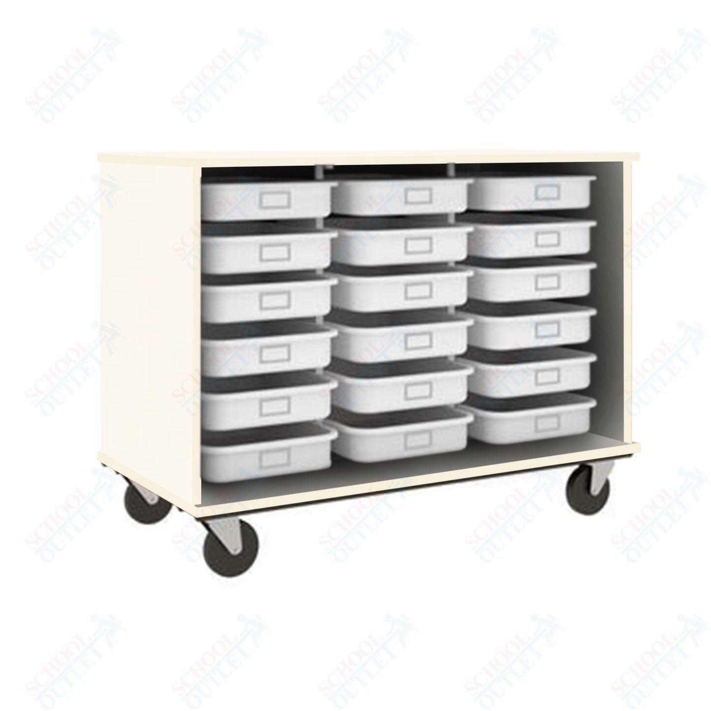 36" Tall Assembled Heavy - Duty Open 18 Trays Storage Cabinet (80274 Z36) - SchoolOutlet