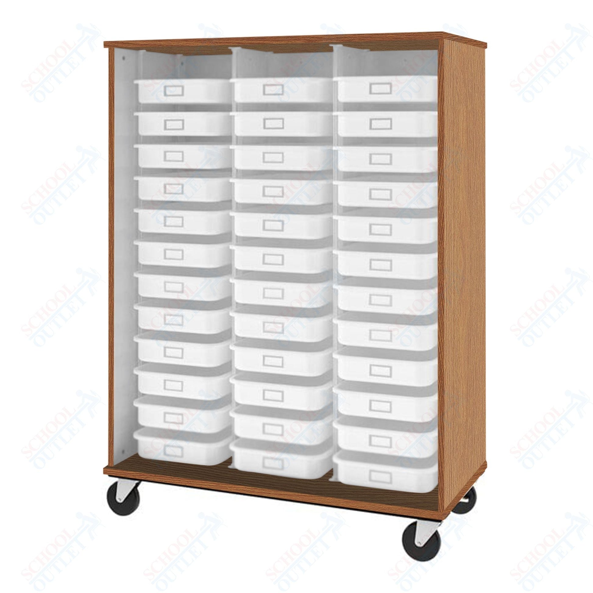 67" Tall Assembled Mobile Open 36 Trays Storage Cabinet (80274 Z67) - SchoolOutlet