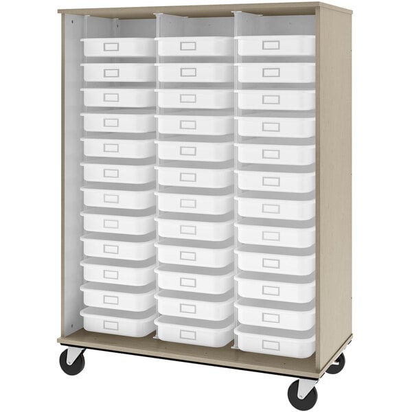 67" Tall Assembled Mobile Open 36 Trays Storage Cabinet (80274 Z67) - SchoolOutlet