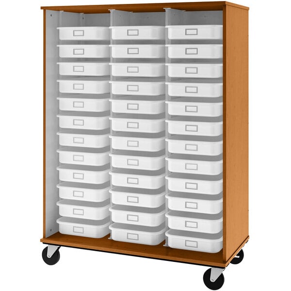 67" Tall Assembled Mobile Open 36 Trays Storage Cabinet (80274 Z67) - SchoolOutlet