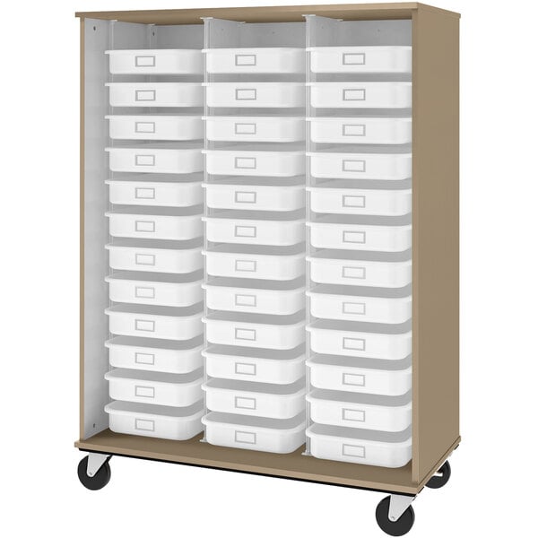 67" Tall Assembled Mobile Open 36 Trays Storage Cabinet (80274 Z67) - SchoolOutlet