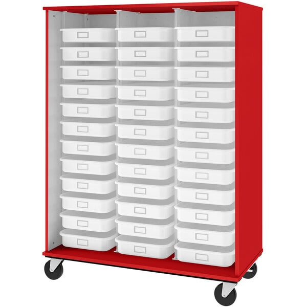 67" Tall Assembled Mobile Open 36 Trays Storage Cabinet (80274 Z67) - SchoolOutlet