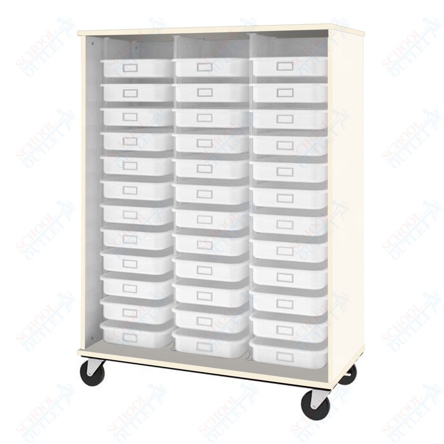 67" Tall Assembled Mobile Open 36 Trays Storage Cabinet (80274 Z67) - SchoolOutlet