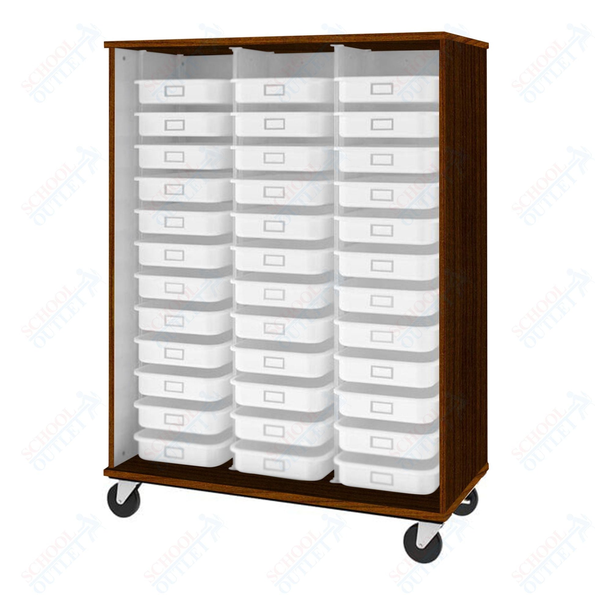 67" Tall Assembled Mobile Open 36 Trays Storage Cabinet (80274 Z67) - SchoolOutlet