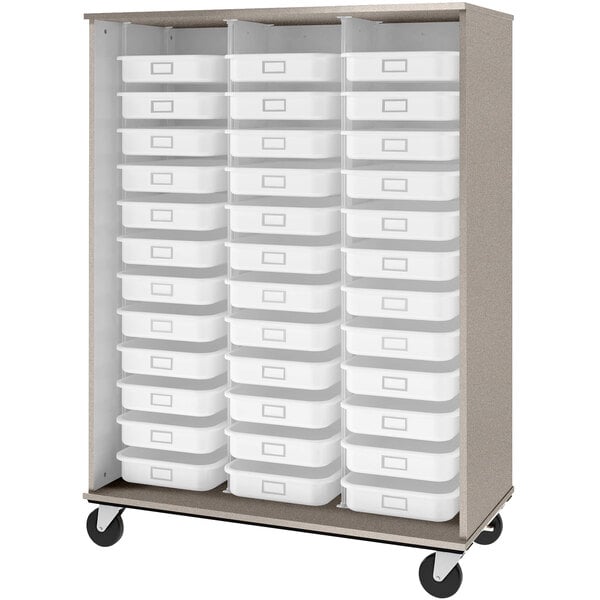 67" Tall Assembled Mobile Open 36 Trays Storage Cabinet (80274 Z67) - SchoolOutlet