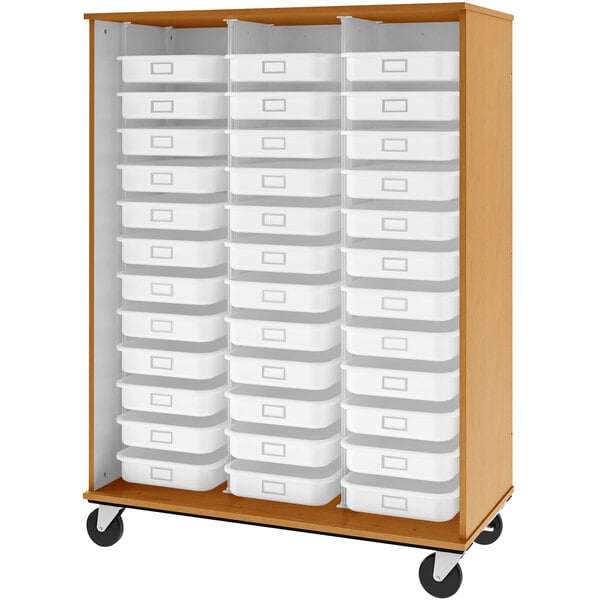 67" Tall Assembled Mobile Open 36 Trays Storage Cabinet (80274 Z67) - SchoolOutlet