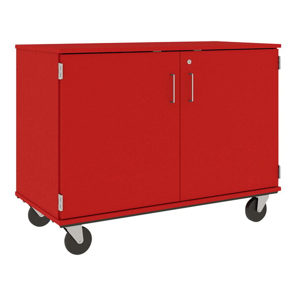 36" Tall Assembled Mobile 18 Trays Storage Cabinet with Doors (80275 F36) - SchoolOutlet