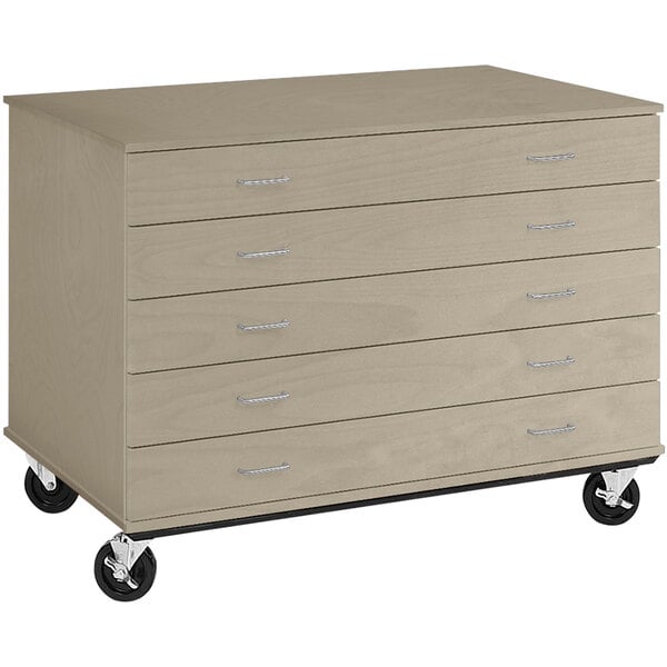 36" Tall Assembled Five Drawer Mobile Storage Cabinet with Lock (80392 F36) - SchoolOutlet