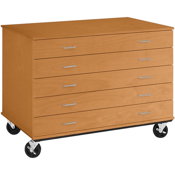 36" Tall Assembled Five Drawer Mobile Storage Cabinet with Lock (80392 F36) - SchoolOutlet