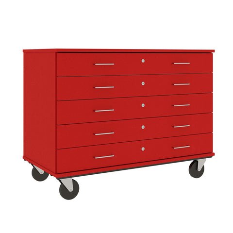 36" Tall Assembled Five Lockable Drawer Mobile Storage Cabinet (80393 F36) - SchoolOutlet