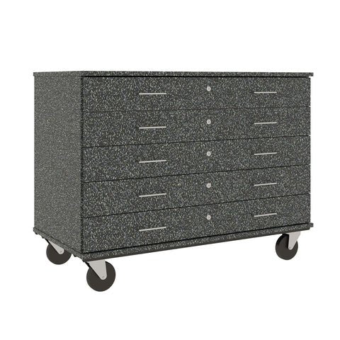 36" Tall Assembled Five Lockable Drawer Mobile Storage Cabinet (80393 F36) - SchoolOutlet