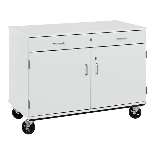 36" Tall Assembled Two Door Mobile Storage Cabinet with Drawer (80430 F36) - SchoolOutlet