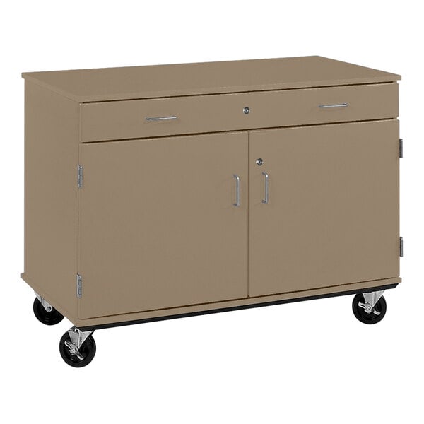 36" Tall Assembled Two Door Mobile Storage Cabinet with Drawer (80430 F36) - SchoolOutlet