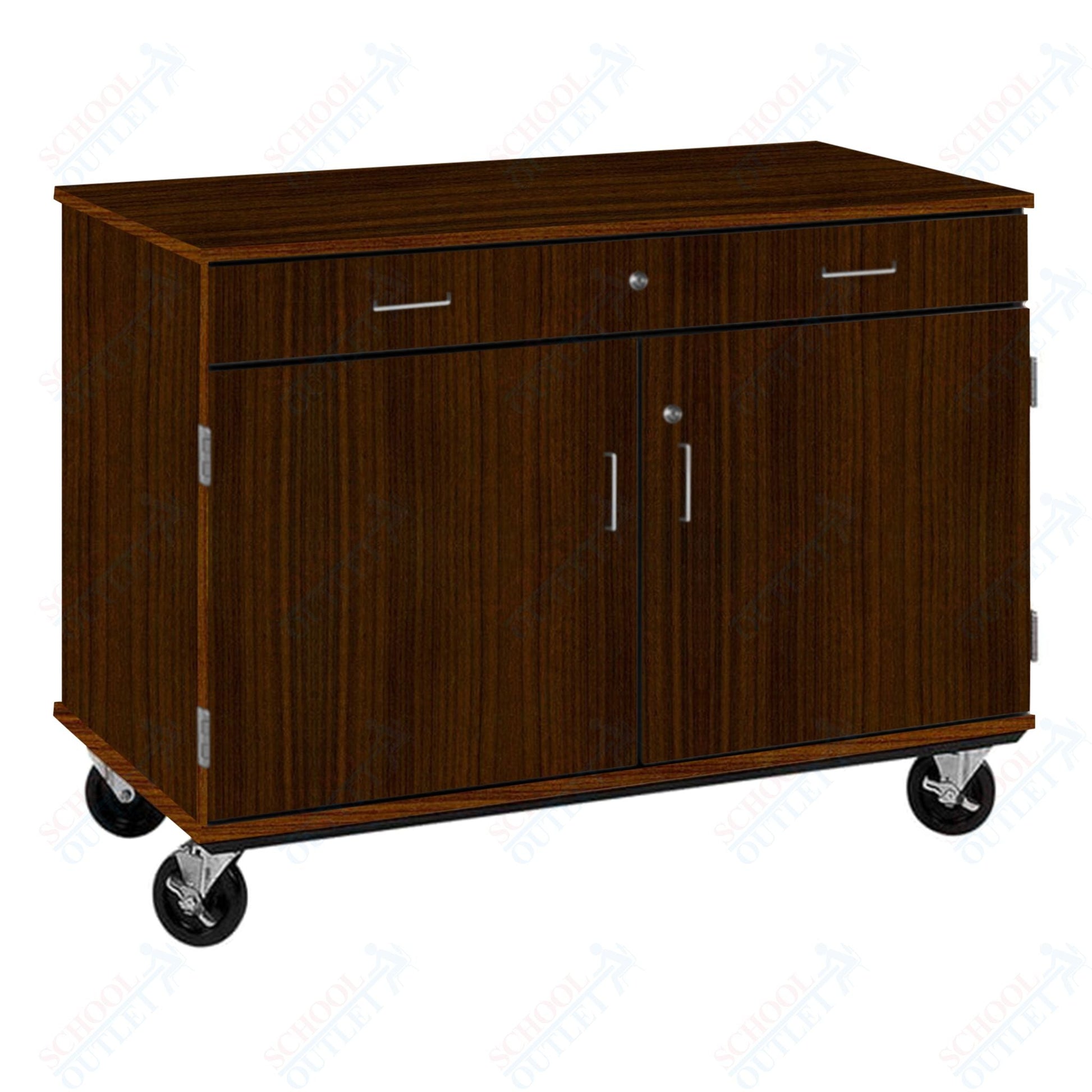 36" Tall Assembled Two Door Mobile Storage Cabinet with Drawer (80430 F36) - SchoolOutlet