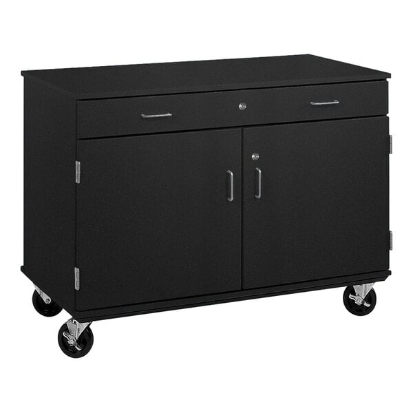 36" Tall Assembled Two Door Mobile Storage Cabinet with Drawer (80430 F36) - SchoolOutlet