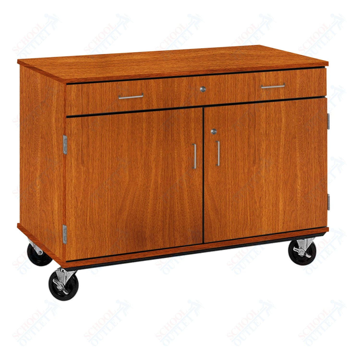 36" Tall Assembled Two Door Mobile Storage Cabinet with Drawer (80430 F36) - SchoolOutlet