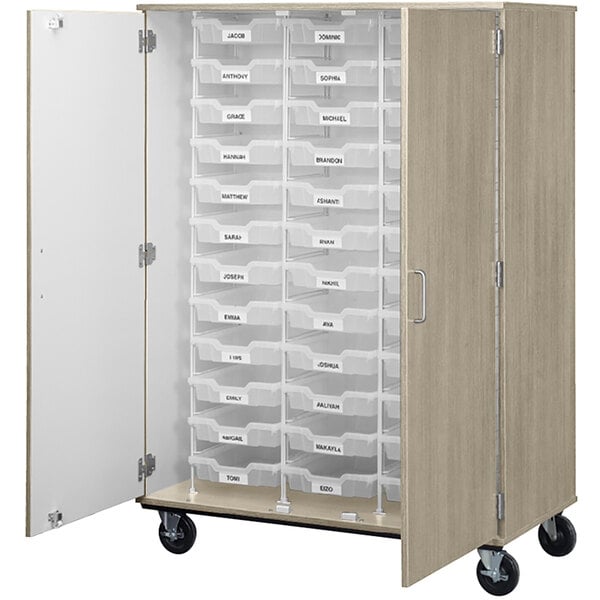 67" Tall Assembled Mobile Wardrobe Cabinet with File Drawer (80609 F67) - SchoolOutlet