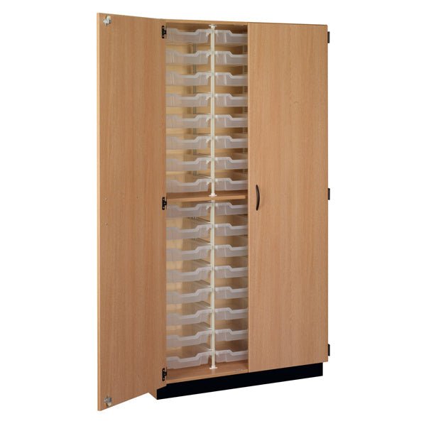 Tall Units 48 3" Bin Trays with Door, Lock and Base Molding (83243 K84) - SchoolOutlet