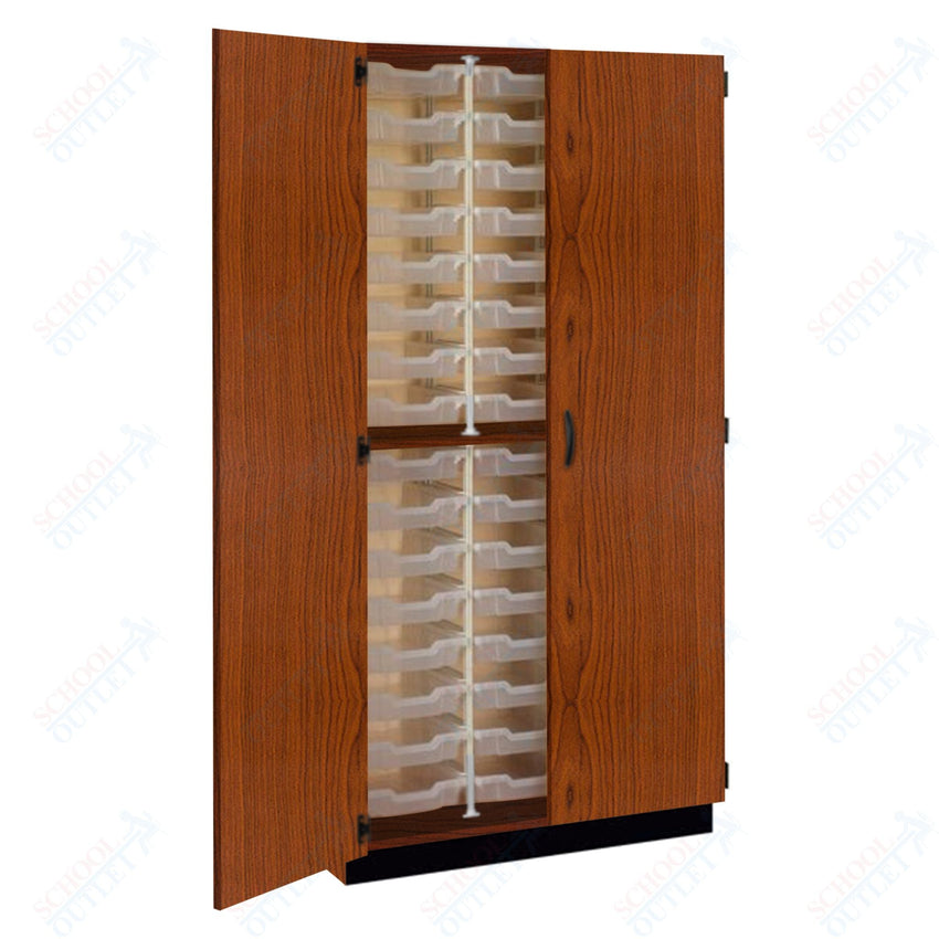 Tall Units 48 3" Bin Trays with Door, Lock and Base Molding (83243 K84) - SchoolOutlet