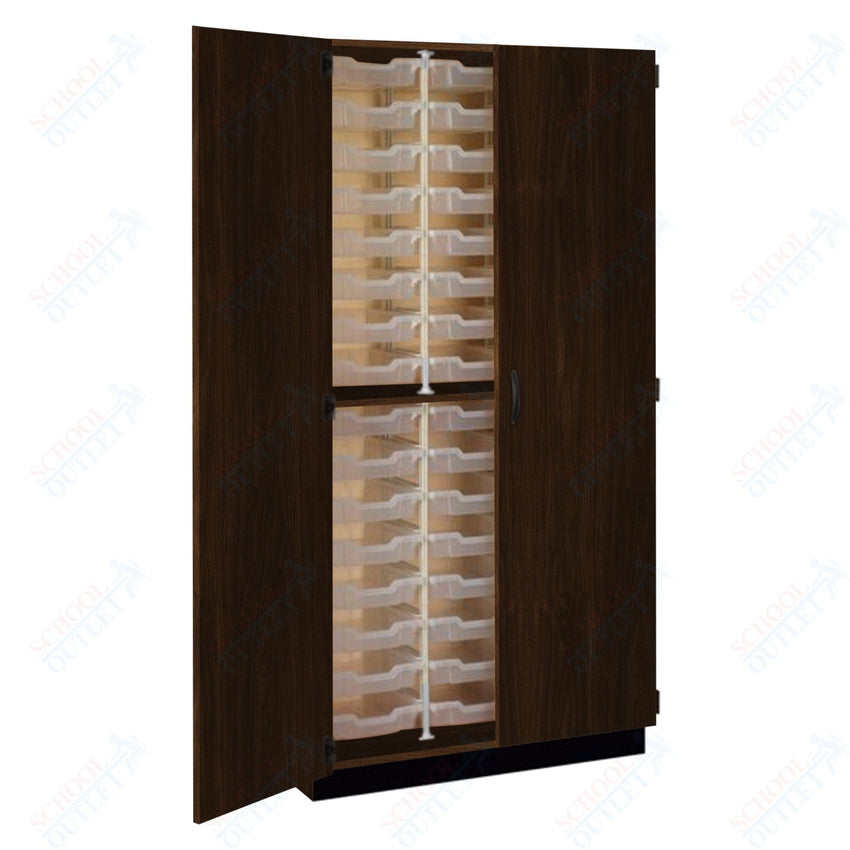 Tall Units 48 3" Bin Trays with Door, Lock and Base Molding (83243 K84) - SchoolOutlet