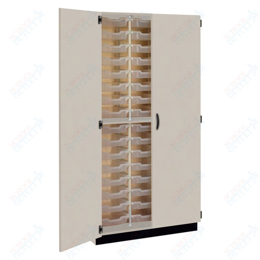 Tall Units 48 3" Bin Trays with Door, Lock and Base Molding (83243 K84) - SchoolOutlet