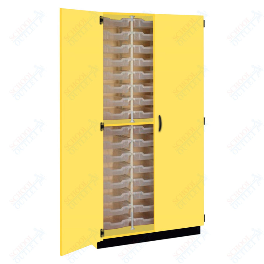 Tall Units 48 3" Bin Trays with Door, Lock and Base Molding (83243 K84) - SchoolOutlet