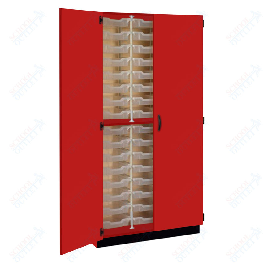 Tall Units 48 3" Bin Trays with Door, Lock and Base Molding (83243 K84) - SchoolOutlet